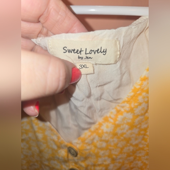 Yellow floral babydoll summer dress size 3XL - Picture 8 of 9